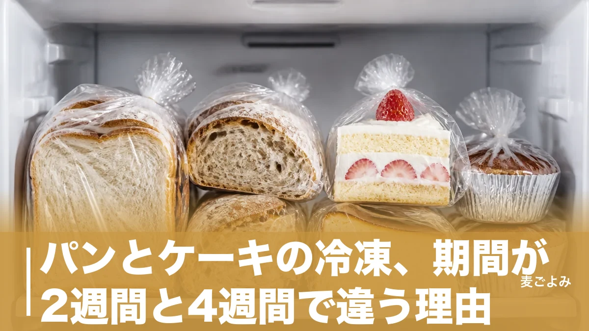 パンとケーキの冷凍、期間が2週間と4週間で違う理由|解凍で失敗しない温度の使い分けのアイキャッチ画像