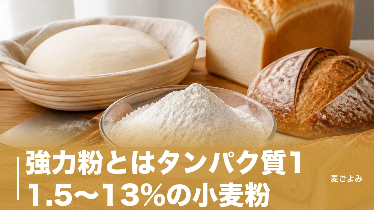 強力粉とはタンパク質11.5〜13%の小麦粉｜薄力粉との違いとパンが膨らむ理屈のアイキャッチ画像