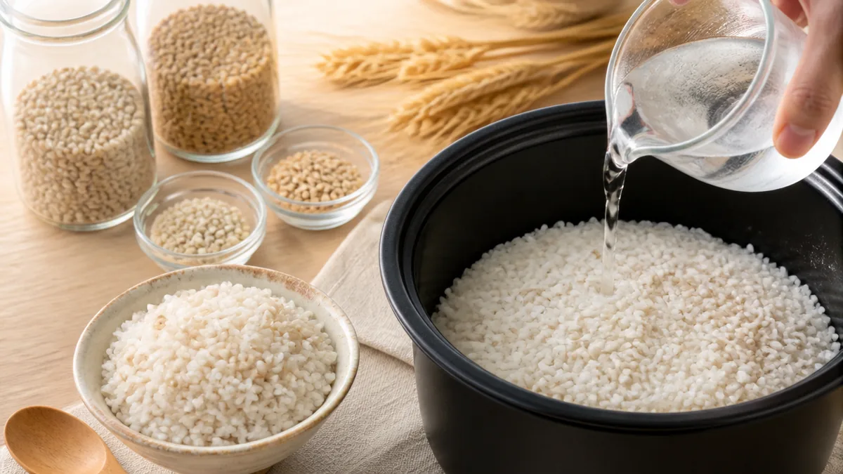麦ご飯の炊き方は「いつもの水加減＋麦の重さ×2」で決まるの解説画像