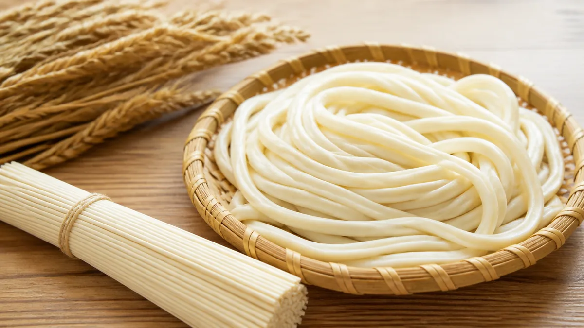 乾麺うどんの一人前は60〜100g|ゆでて3倍になる重さと約265kcalの目安のアイキャッチ画像