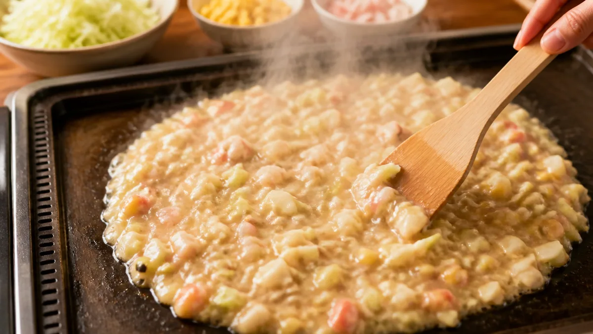お好み焼きの粉でもんじゃは作れます|メーカー公式が用途に挙げているの解説画像