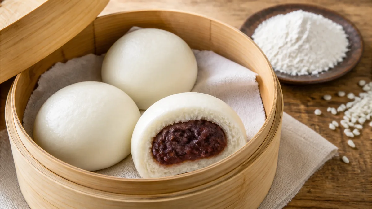 米粉饅頭とはどんなお菓子で、皮に何が起きているのかの解説画像