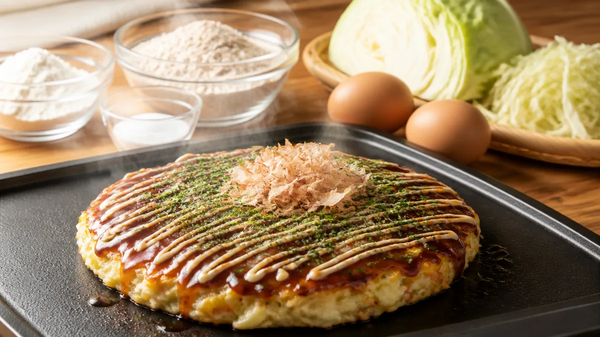 ホットケーキミックスでお好み焼きは作れる？甘さの正体と失敗しない配分のアイキャッチ画像