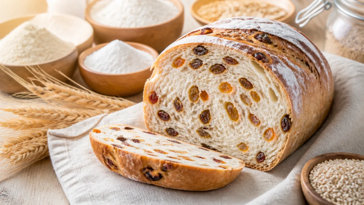 「パンオフリュイ」はフランス語で「フルーツ入りのパン」という意味の解説画像