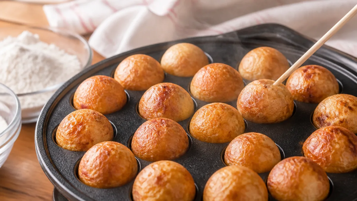強力粉たこ焼きはタンパク質11.8gでもちもちになる｜片栗粉8対2で外カリに変える配合のアイキャッチ画像
