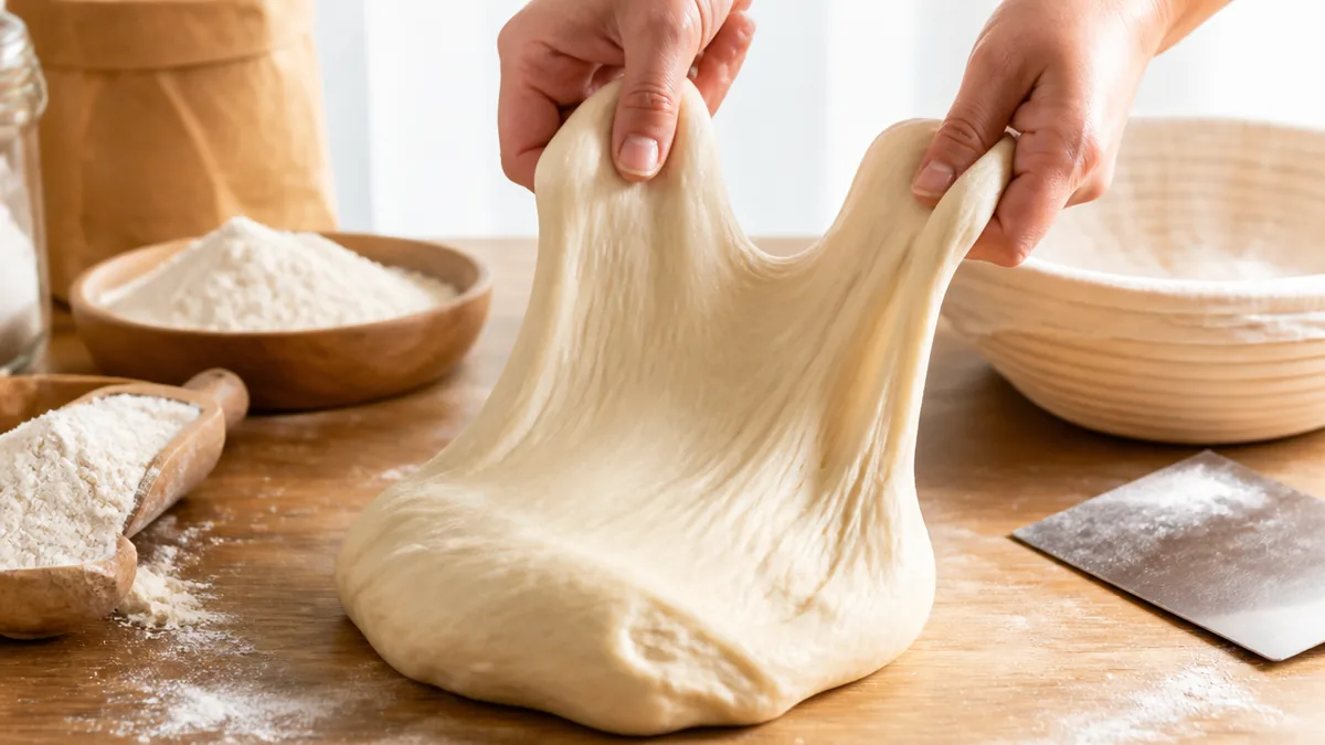 パンはこねすぎるとどうなる？手ごね15分が危険ラインになる理由と見分け方のアイキャッチ画像