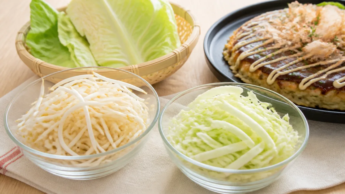 もやしとキャベツ、お好み焼きで結果が分かれるのは水分の差の解説画像