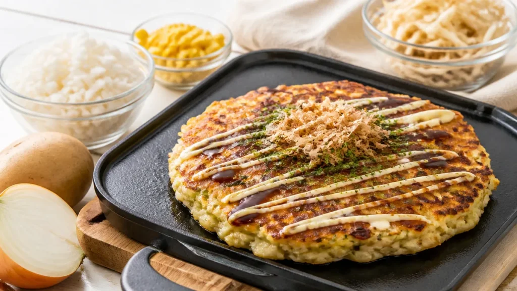 キャベツ無しお好み焼きは水分量で決まる｜代わりになる7食材と生地の水の引き算のアイキャッチ画像