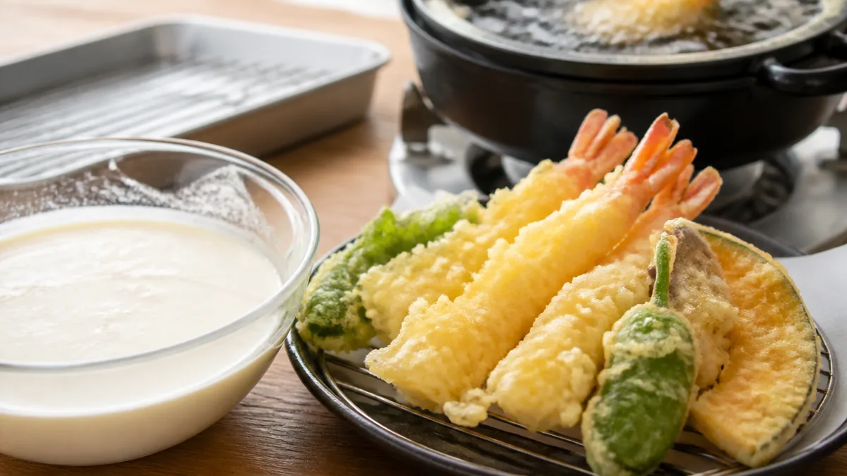 たこ焼き粉天ぷらは揚がる?塩分2.6gと0.5gの差で決まる代用の理屈と衣のコツのアイキャッチ画像