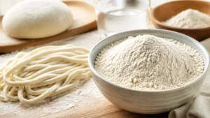 うどん粉とは中力粉のこと｜タンパク質8～10.5%が生むコシと強力粉ブレンドの理屈のアイキャッチ画像