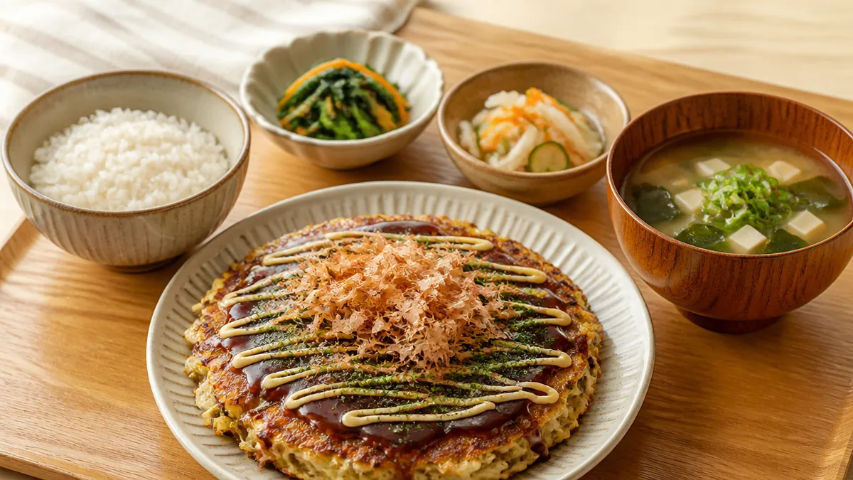 お好み焼き定食とは?1枚で主食と主菜を兼ねる料理の立ち位置の解説画像